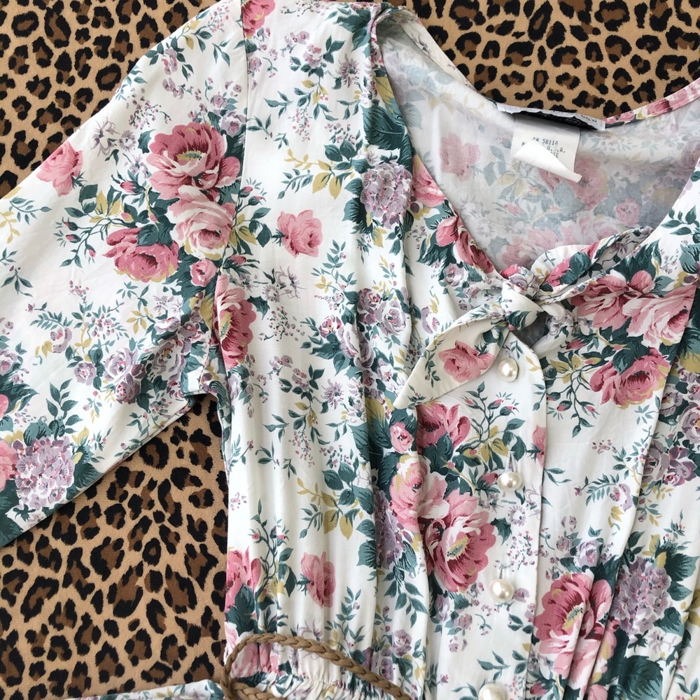Vintage XS USA Tiered Circle Skirt Floral Buttoned - Picture 7 of 13